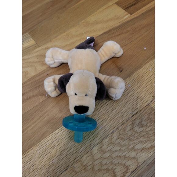 WubbaNub Pacifier Plush Puppy Dog Tan Brown Soothie Baby Stuffed Animal - Picture 1 of 9